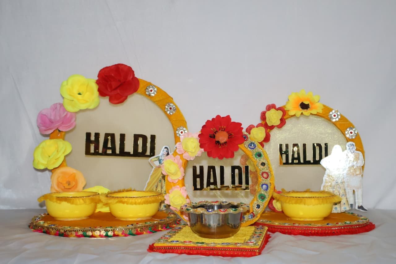 Festive Haldi Ceremony Urli and Platter